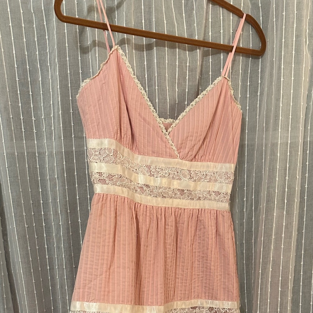 Betsey Johnson Pink and Cream Lace Dress